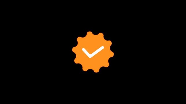 Animated Verified Checkmark Badge Icon with Color Changing and Smooth Rotating Zoom Effect
