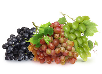 Fototapeta premium Grapes of different varieties isolated on white