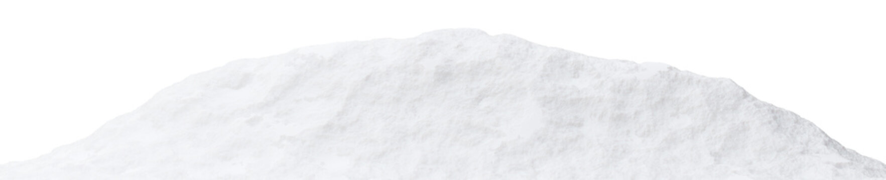 A snow mound isolated on a plain background shows a 3D render. This design can be used in digital projects related to winter themes or decorations