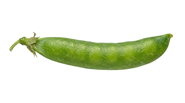 Fresh green sugar snap pea on white background