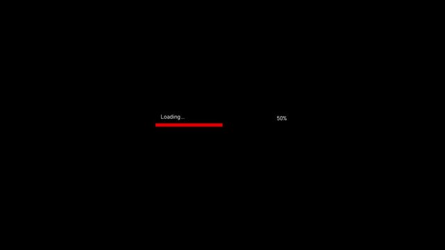 Minimal Loading Progress Bar Animation on Black Background.4k video