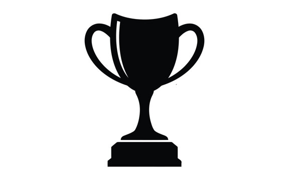Black silhouette of a trophy cup on a plain white background