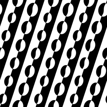 Coffee pattern. Seamless pattern coffee beans. Repeated black bean isolated on white background. Repeating seed for cafe. Abstract grain texture. Grains patern for design prints. Vector illustration
