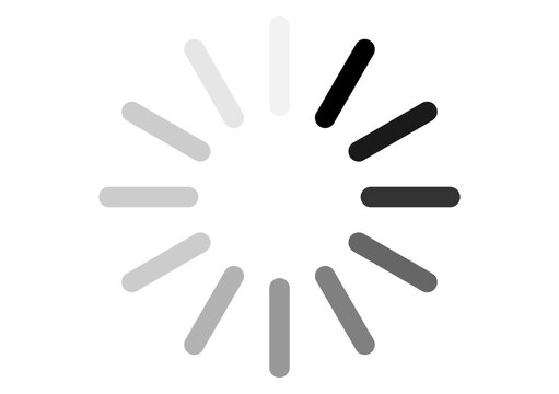 Loading spinner wheel icon isolated on transparent background for process UI