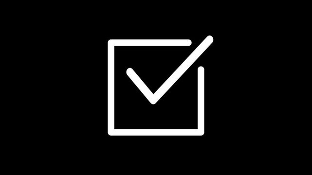 Minimalist checkmark animation: simple square box selection for user interface checkbox tick motion ui