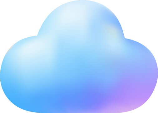 Soft blue weather cloud icon with smooth gradient for meteorological web designs