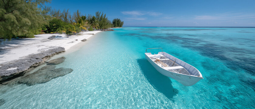 Luxury Real-Estate Specialist Arriving by Boat at Private Island for Elite Property Campaigns

