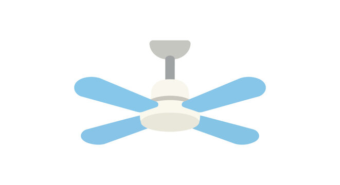 Ceiling fan with five blades is displayed against a white background