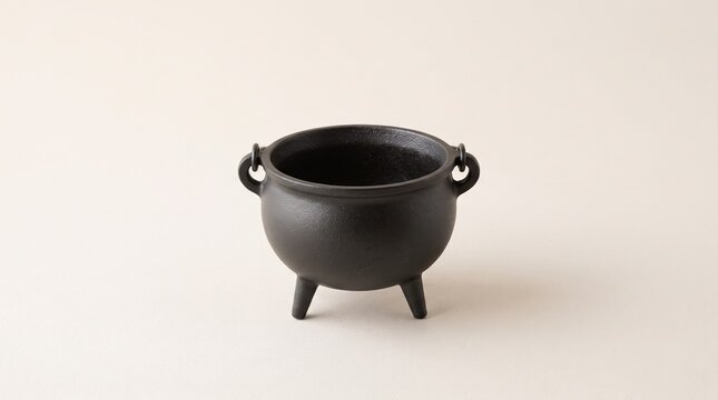 Minimalist Black Halloween Cauldron Decoration