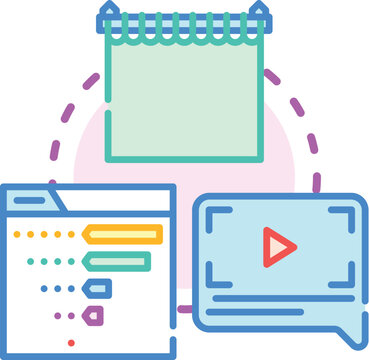 Video quality evaluation concept. Resolution analysis, perceptual compression, bitrate playback icon vector illustration