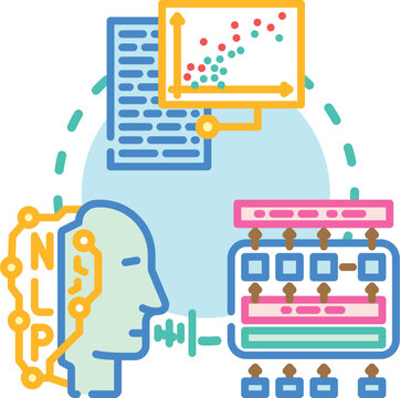 Variational inference sequence model concept. Stochastic encoder, gradient posterior, evidence likelihood icon vector illustration
