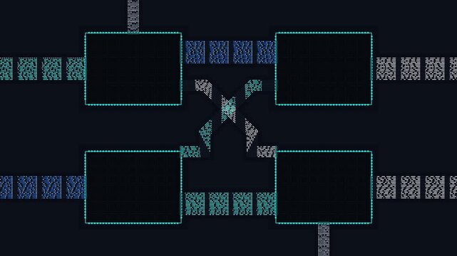 Multi-Bus CPU Core Interconnect Micro Architecture Motion Background - 4K 60fps Infinite Loop