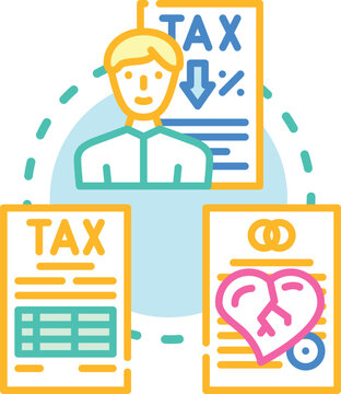 Filing status concept. Deduction credit, exemption dependent, head filer icon vector illustration