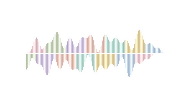 Colorful Pastel Audio Bars Oscillating Symmetrically