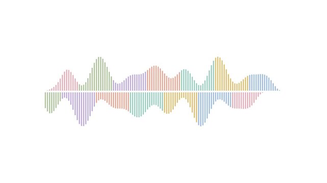 Pastel Rainbow Sound Wave Bars Pulsing Loop