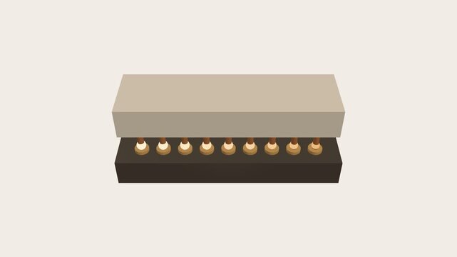 Animated Wooden Knob Board With Vertical Pegs Moving