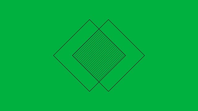 Animated Diamond Outlines Overlap With Hatched Intersection
