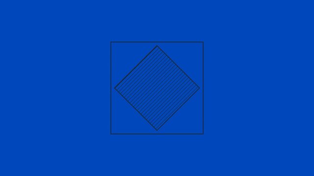 Rotating Square and Diamond Outline With Hatched Overlap
