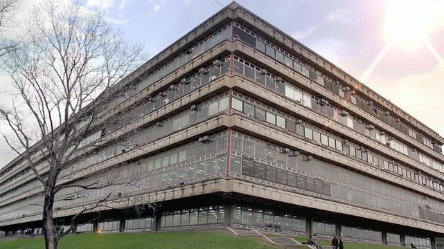 Low Angle View of Pavilion 2 Building at University of Buenos Aires City Campus
