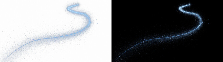 Blue magic comet sparkle trail with stars © Juthy