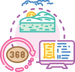 Fototapeta premium Developing a new user experience considering different viewpoints, managing time, communication, and digital well being for better app interaction and online life