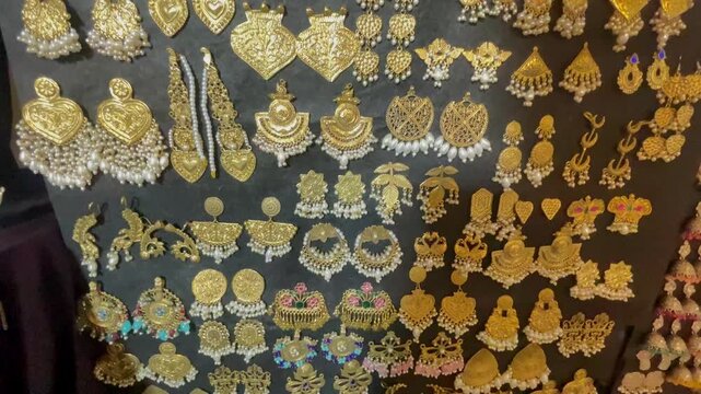 High-Quality Artificial Jewelry Display at Market Stall | Fashion Rings and Accessories Showcase