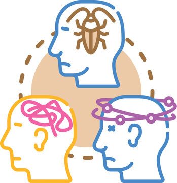 Mental inhibition concept illustrating a person experiencing psychological blocks and limitations. With a digital device potentially impacting mind processes and problem solving