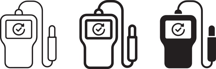 Fototapeta premium Medical Ultrasound Device Icons, Sonography Equipment Set, Diagnostic Tool Vector Graphics, Healthcare Technology Symbols