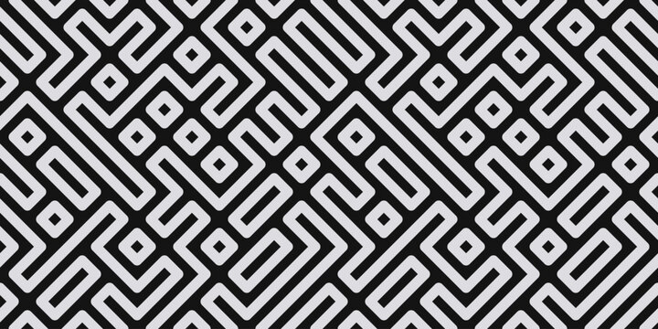 Seamless pattern with random diagonal lines, digital design in white and black, repeating vector background