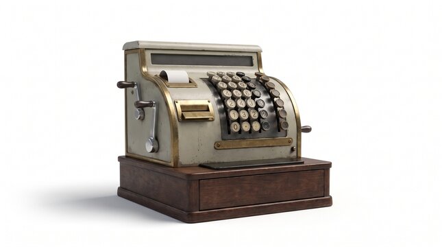 Vintage Mechanical Cash Register Retro Retail Equipment