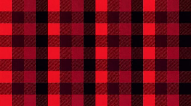 christmas Red and black buffalo check plaid fabric pattern with a classic textile texture background