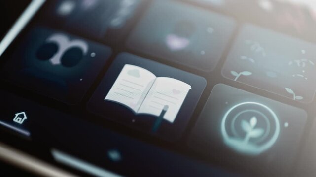 Digital journal and growth icons promote daily reflection