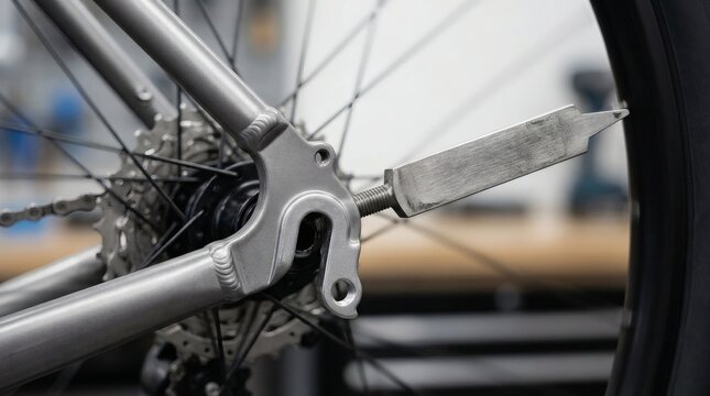 Bicycle frame alignment and repair process in a professional workshop