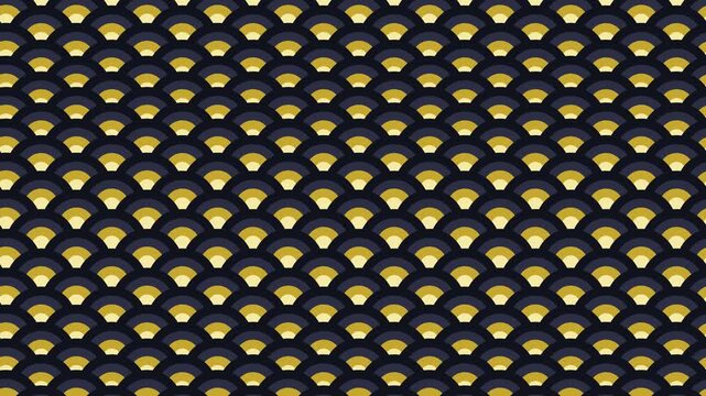 Gold and black overlapping scale pattern gliding like waves