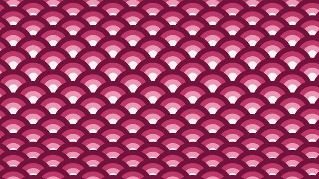 Pink and crimson overlapping scale pattern gliding like waves