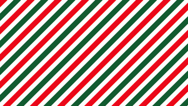 christmas Diagonal red and green stripes repeating pattern on a white background surface with minimalist