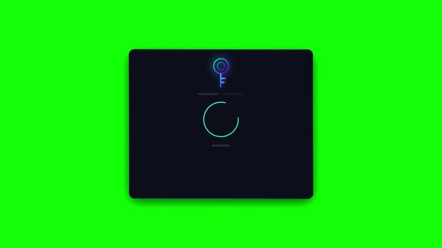Software license activation process on green screen motion animation