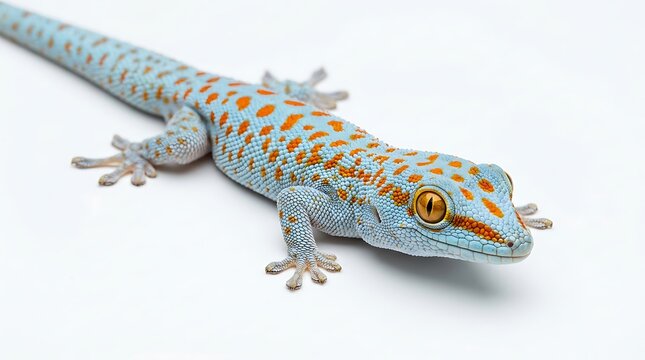 Tokay gecko lizard on white background