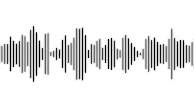 white line audio wave visualization isolated on black background. Music Visualizer .Audio Spectrum Motion with transparent background, Dynamic equalizer visual effect, Abstract sound waves