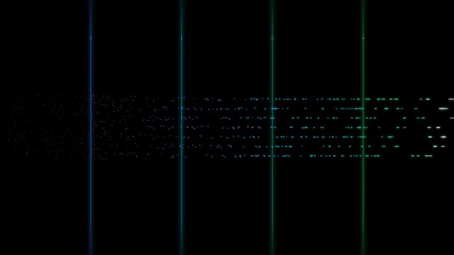 Identity Verification Pipeline Animation with Data Flowing Through Sequential Security Gates and Authentication Checkpoints Dark Background Seamless Loop Corporate Technology Video