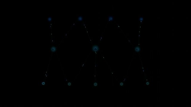 Cloud to edge AI orchestration with intelligent agents routing inference workloads across GPU servers and edge nodes, seamless enterprise computing network animation with clean minimal composition UHD