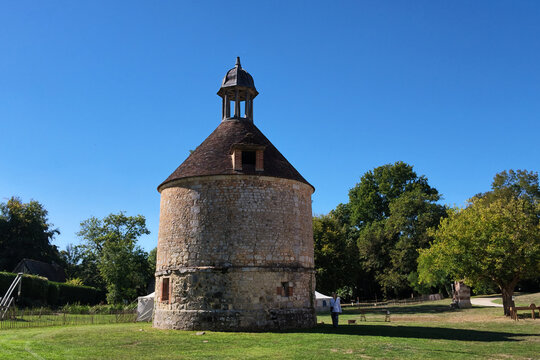 Exterior of the medieval dovecote at Mortemer Abbey in Lyons-la-For&ecirc;t, Normandy, France