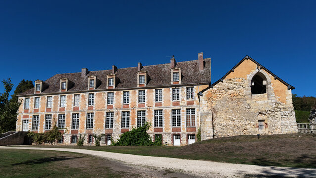 Exterior architecture of Mortemer Abbey in Lyons-la-For&ecirc;t, Normandy, France