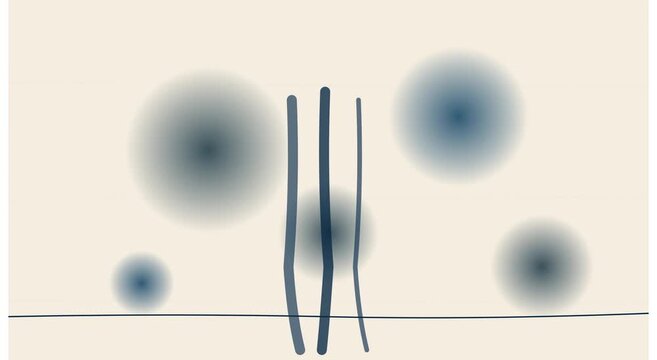 Abstract microscopic animation of bacteria or cells moving near biological fibers biology science