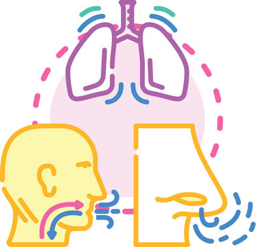 Breathing exercise process with a smartwatch tracking respiration activity for stress relief, meditation, and healthy lifestyle practice, improving mindfulness