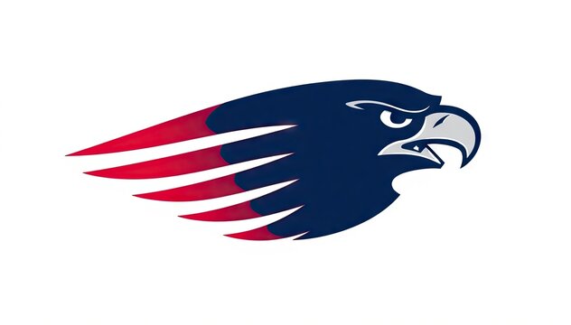 Fierce eagle logo with layered red feathers