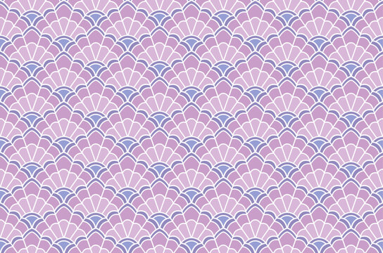 Lilac Art Deco Fan Seamless Vector Pattern Background