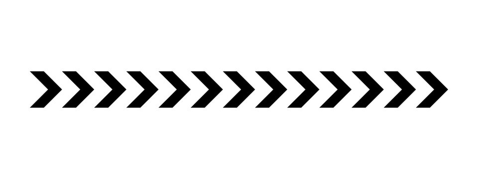 Black chevron arrow pattern line pointing to the right isolated element
