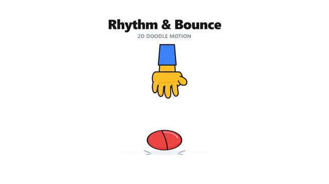 2D Animation of a Hand Bouncing a Red Ball