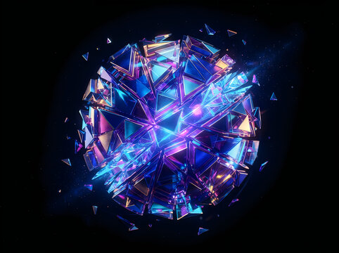 Shattered-glass-sphere-geometric-clipart-transparent-background